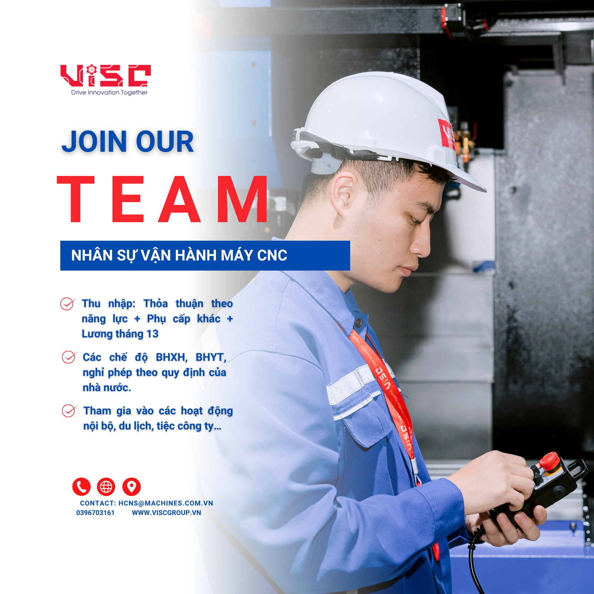 Tuyển dụng nv máy CNC